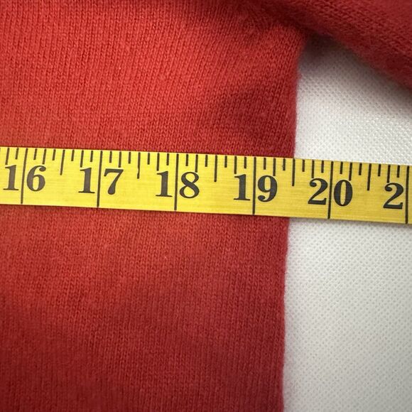 Bloomingdales Sweater Womens Orange Zip Neck Cashmere Pumpkin Fall Luxurious M - Picture 4 of 5